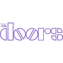 The logo for the band the Doors, in purple