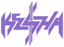 Kesha's logo, in purple