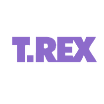 The logo for the band T. Rex, in purple