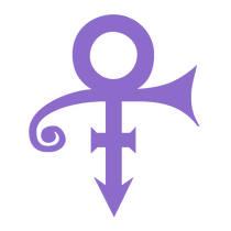Prince's logo, in purple